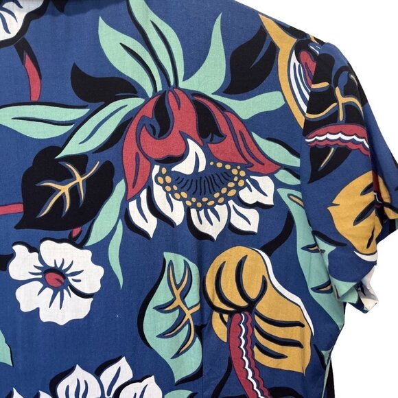 Reyn Spooner Blue Tropical Hawaiian Sleeveless Button Down Dress Ladies SMAll - Picture 3 of 7